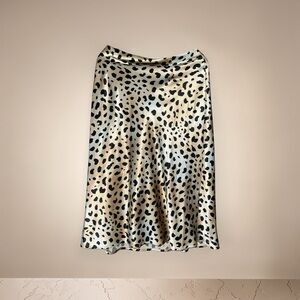Hot Kiss Beige and Black Leopard-Print Midi Skirt